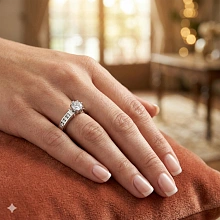 Кольцо из белого золота c бриллиантами