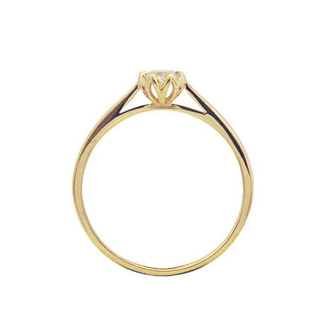 Помолвочное кольцо из желтого золота с бриллиантом