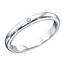 Обручальное кольцо из серебра с бриллиантом