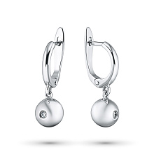 Серьги из серебра с бриллиантом
