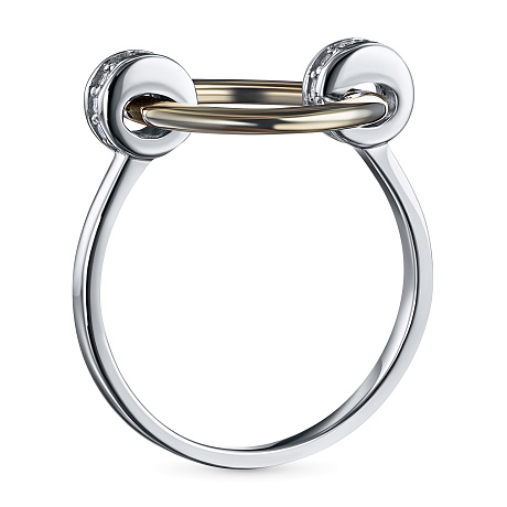 Кольцо из комбинированного золота с бриллиантами