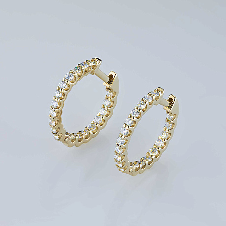 Серьги из желтого золота с бриллиантами