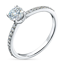 Кольцо из белого золота c бриллиантами