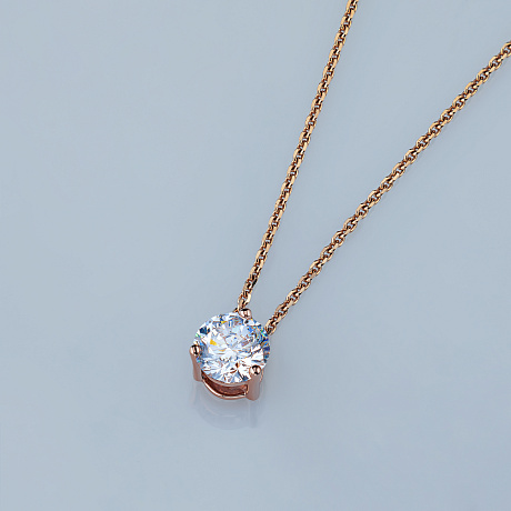 Классическая подвеска из красного золота