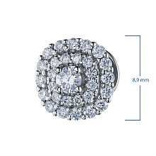 Пусеты из белого золота c бриллиантами