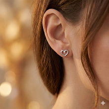 Пусеты из серебра с бриллиантом