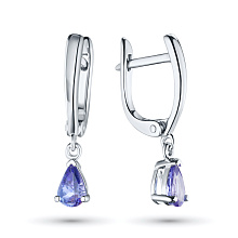 Серьги из серебра с танзанитами