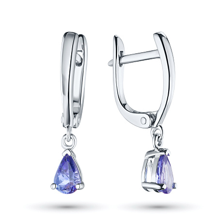 Серьги из серебра с танзанитами
