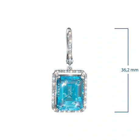 Серьги из комбинированного золота с и топазами