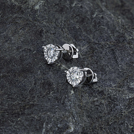 Пусеты из белого золота