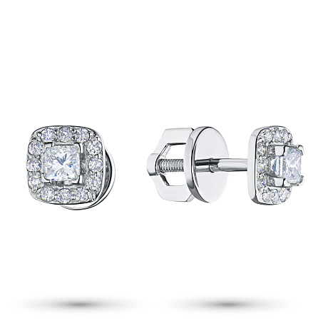 Пусеты из белого золота