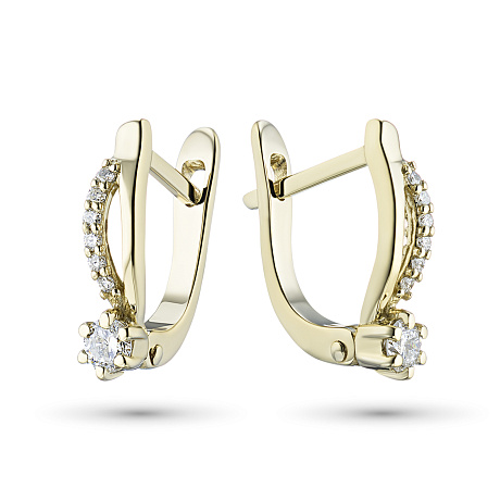 Серьги из желтого золота с бриллиантами