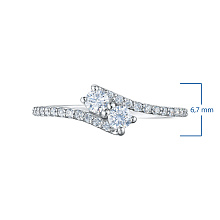 Кольцо из серебра c бриллиантами