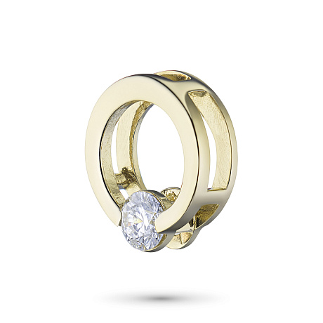 Классическая подвеска из желтого золота с бриллиантом