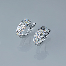 Серьги из серебра c бриллиантами