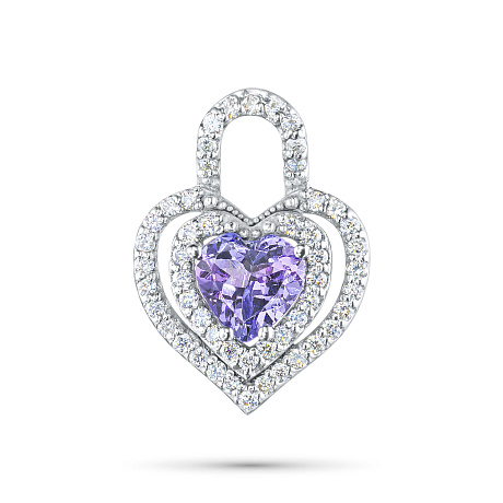 Подвеска из комбинированного золота с бриллиантами и танзанитом