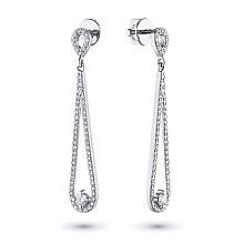 Пусеты из белого золота c бриллиантами