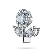 Классическая подвеска из серебра c бриллиантами