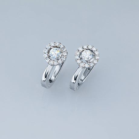 Серьги из белого золота с бриллиантами
