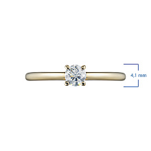 Помолвочное кольцо из желтого золота с бриллиантом