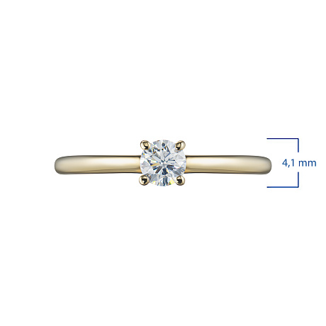 Помолвочное кольцо из желтого золота с бриллиантом