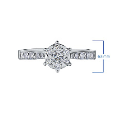 Кольцо из белого золота c бриллиантами