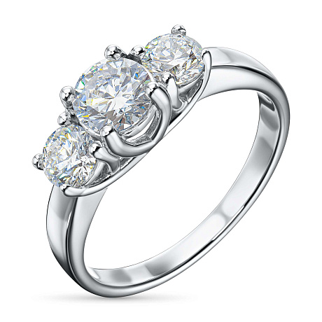 Классическое кольцо из белого золота