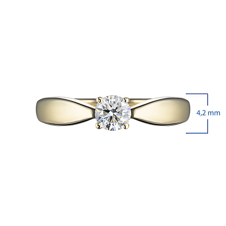 Помолвочное кольцо из желтого золота
