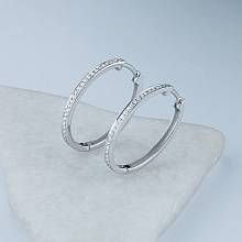 Серьги из белого золота c бриллиантами