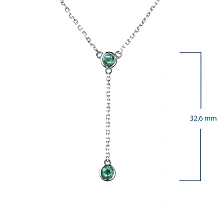 Колье из серебра с изумрудами и бриллиантами