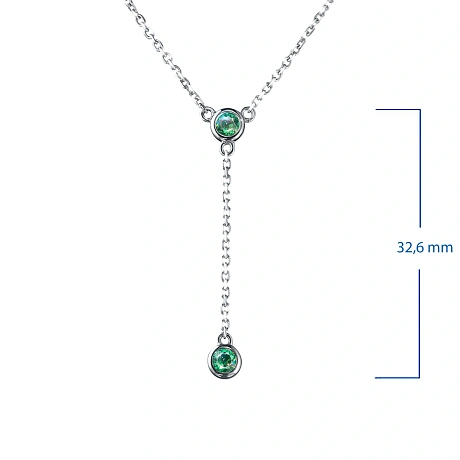 Колье из серебра с изумрудами