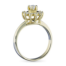 Классическое кольцо из желтого золота с бриллиантами