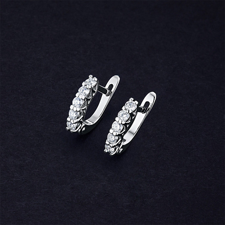 Серьги из белого золота с бриллиантами