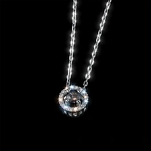 Подвеска из серебра с и сапфиром и бриллиантами