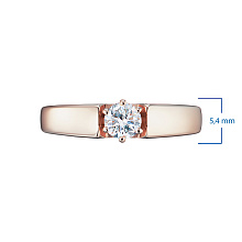 Помолвочное кольцо из красного золота с бриллиантом