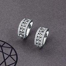 Серьги из белого золота c бриллиантами