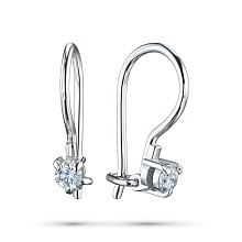 Серьги из белого золота с бриллиантом