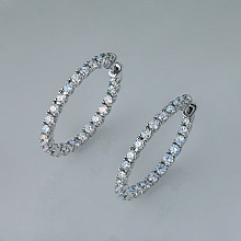 Серьги из белого золота c бриллиантами