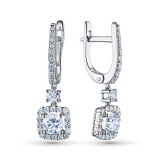 Серьги из белого золота c бриллиантами