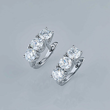 Серьги из комбинированного золота c бриллиантами выращенными