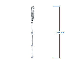 Серьги из серебра c бриллиантами