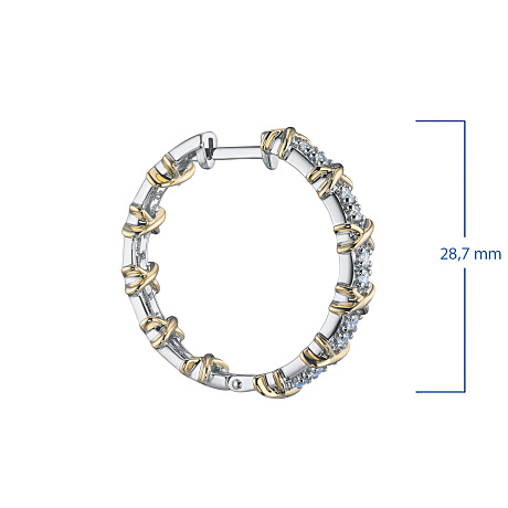 Серьги из комбинированного золота