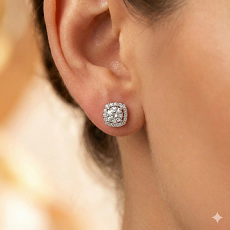 Пусеты из белого золота