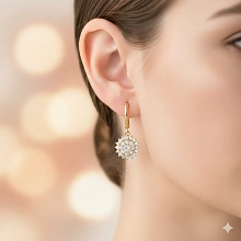 Серьги из желтого золота c бриллиантами