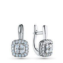 Серьги из серебра c бриллиантами
