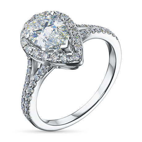 Классическое кольцо из белого золота