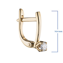 Серьги из желтого золота с бриллиантом
