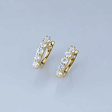 Серьги из желтого золота с бриллиантами