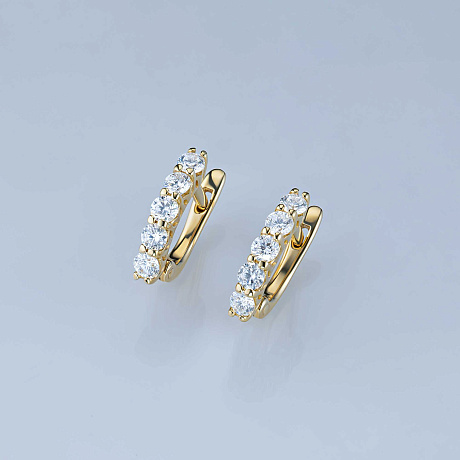 Серьги из желтого золота с бриллиантами