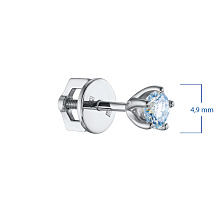 Пусеты из белого золота с бриллиантом